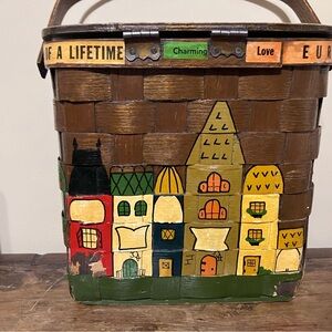 Charming Brown and Multicolor Decorative Basket Purse